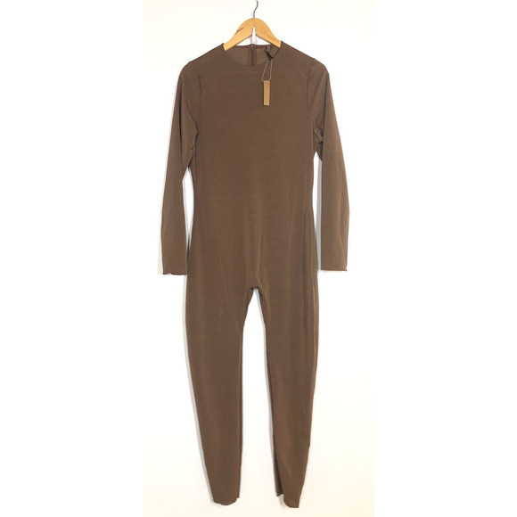 SKIMS Sheer Sculpt Catsuit Long Sleeve Full Bodysuit Jumpsuit Jasper NWT 3X - Picture 4 of 10